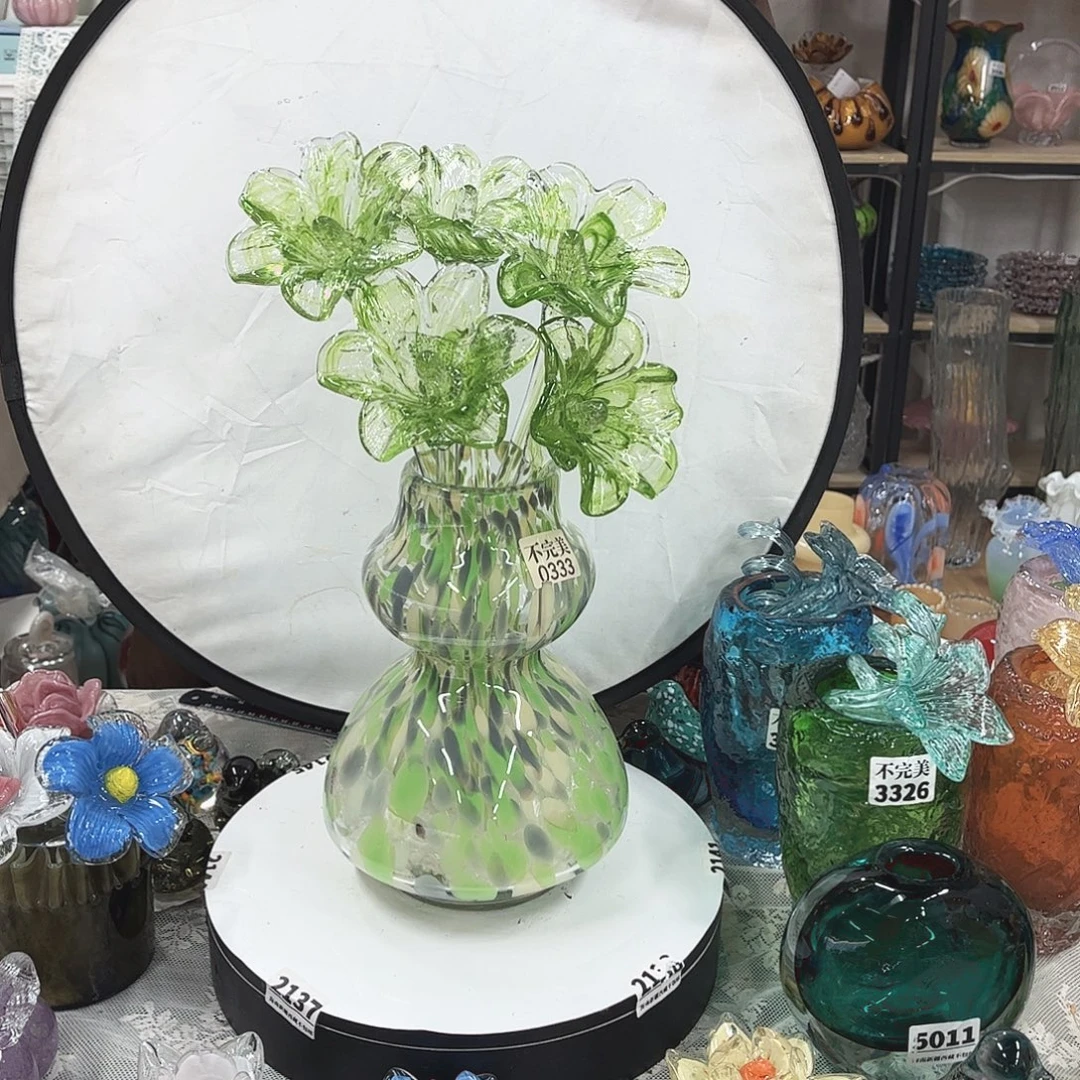 5花1瓶 家悦琉璃工艺品瓶不完美