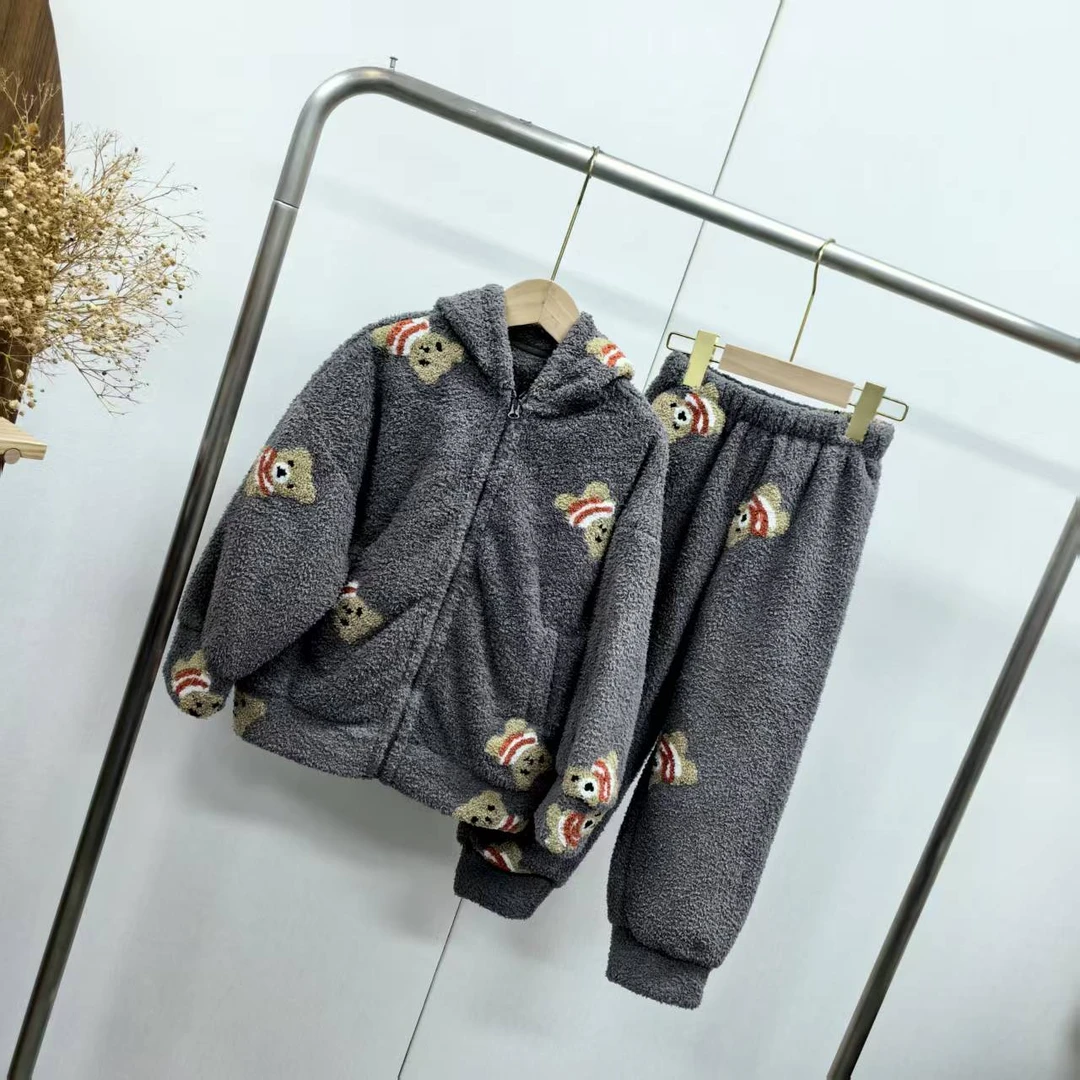 【Y905】咖熊泰迪绒居家服A5-1