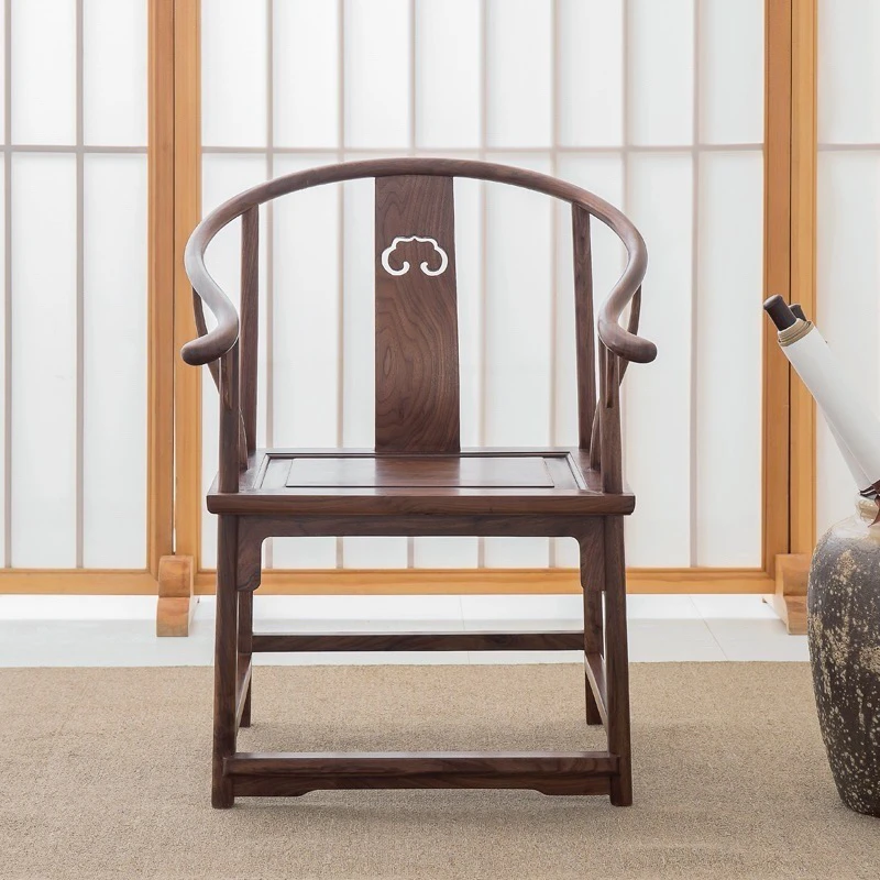 FAS级北美黑胡桃新中式圈椅 60*50*90*45cm