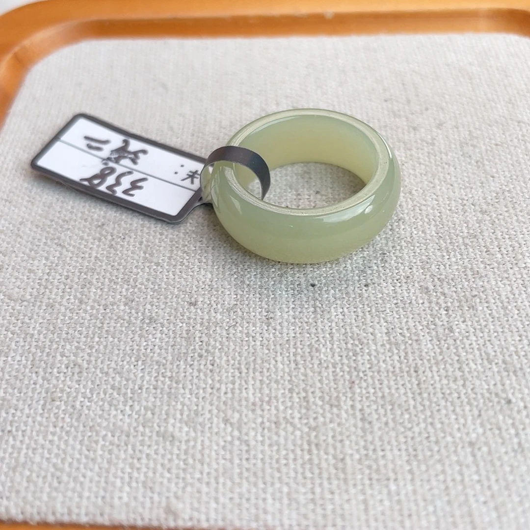 和田玉未镶嵌戒指U106翠青轮胎17.6不退换