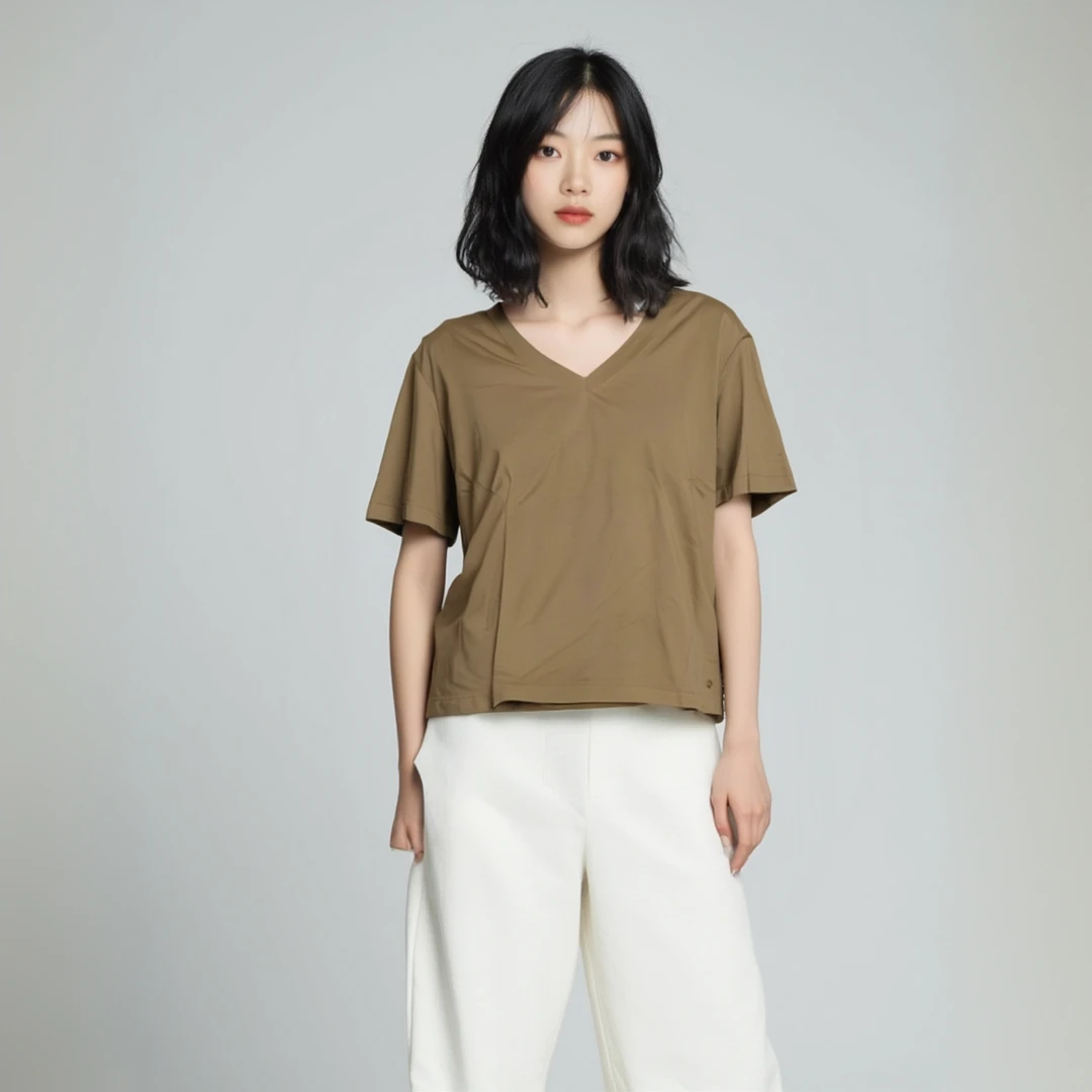 Delta夏季极简风透气简约纯色T恤短袖