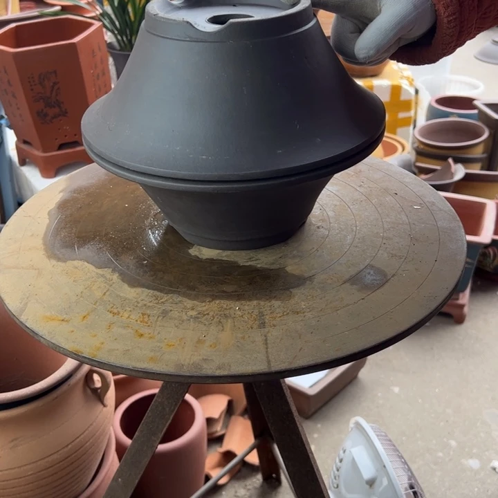 紫砂27+27斗盆 口径27×9