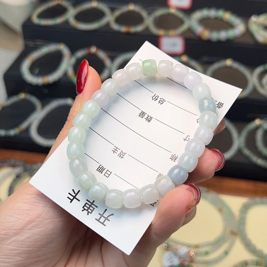 翡翠手串未镶嵌缅甸A货翡翠手串 卡7.7 05