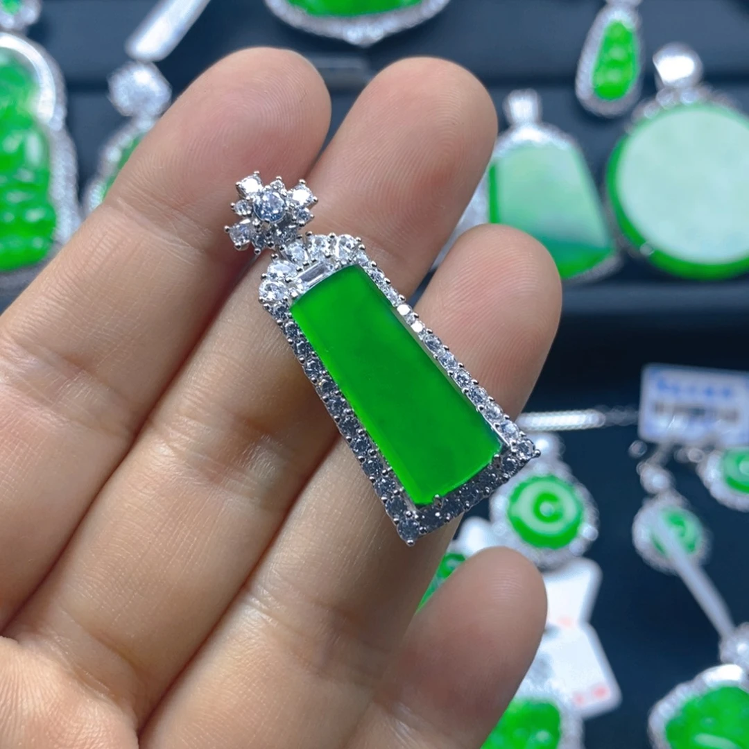 翡翠银S925镶嵌颈饰