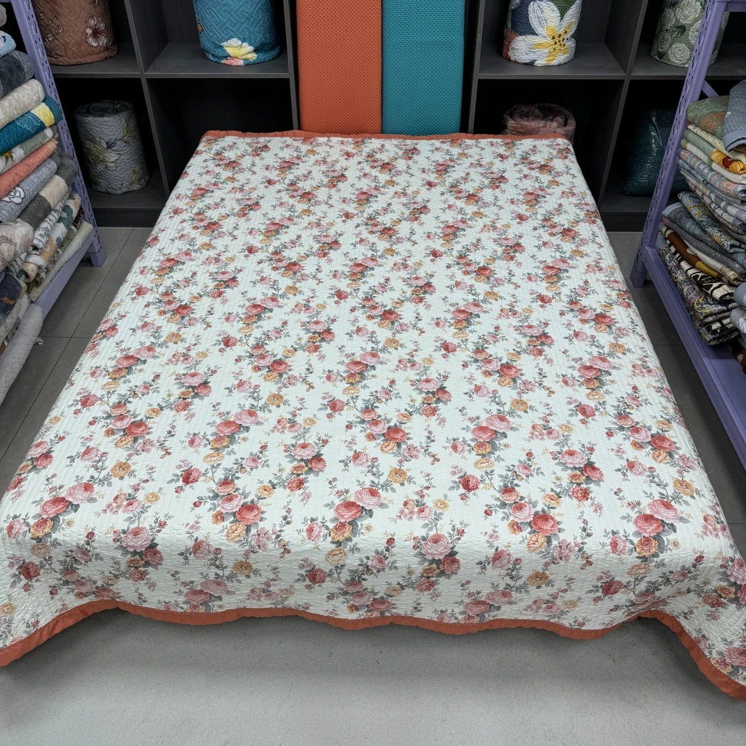 英伦玫瑰200*230cm±5cm原棉木棉加厚四季床盖透气多功能床盖防滑