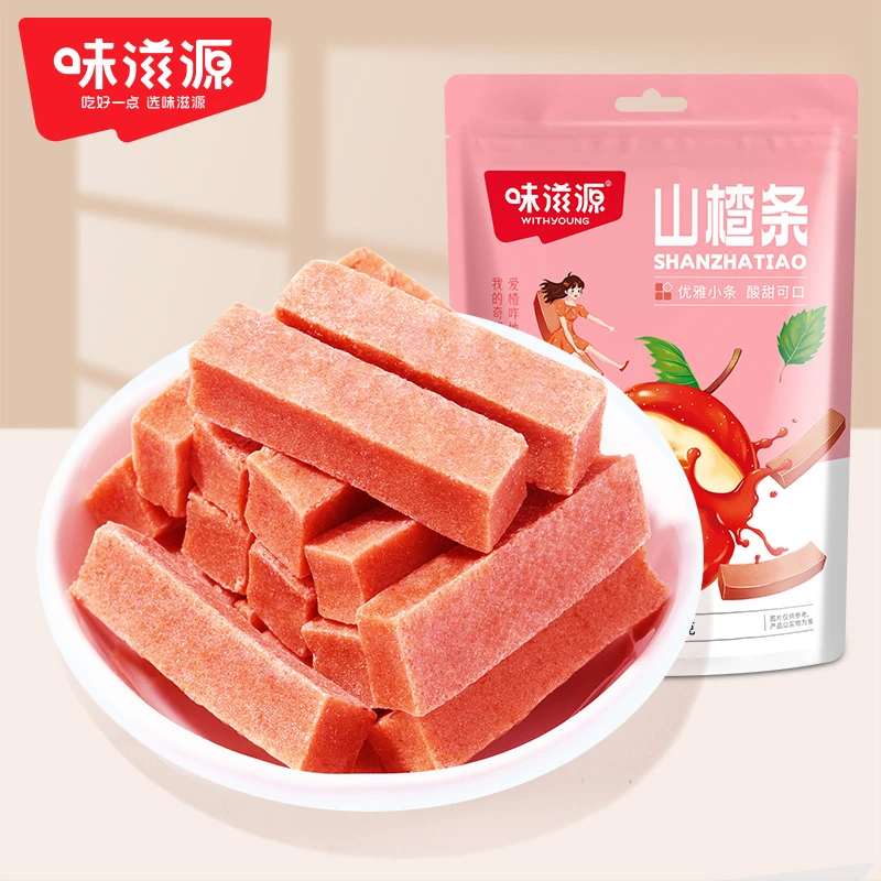 【官方】味滋源山楂条酸爽儿童零食蜜饯果干解馋果丹皮308g