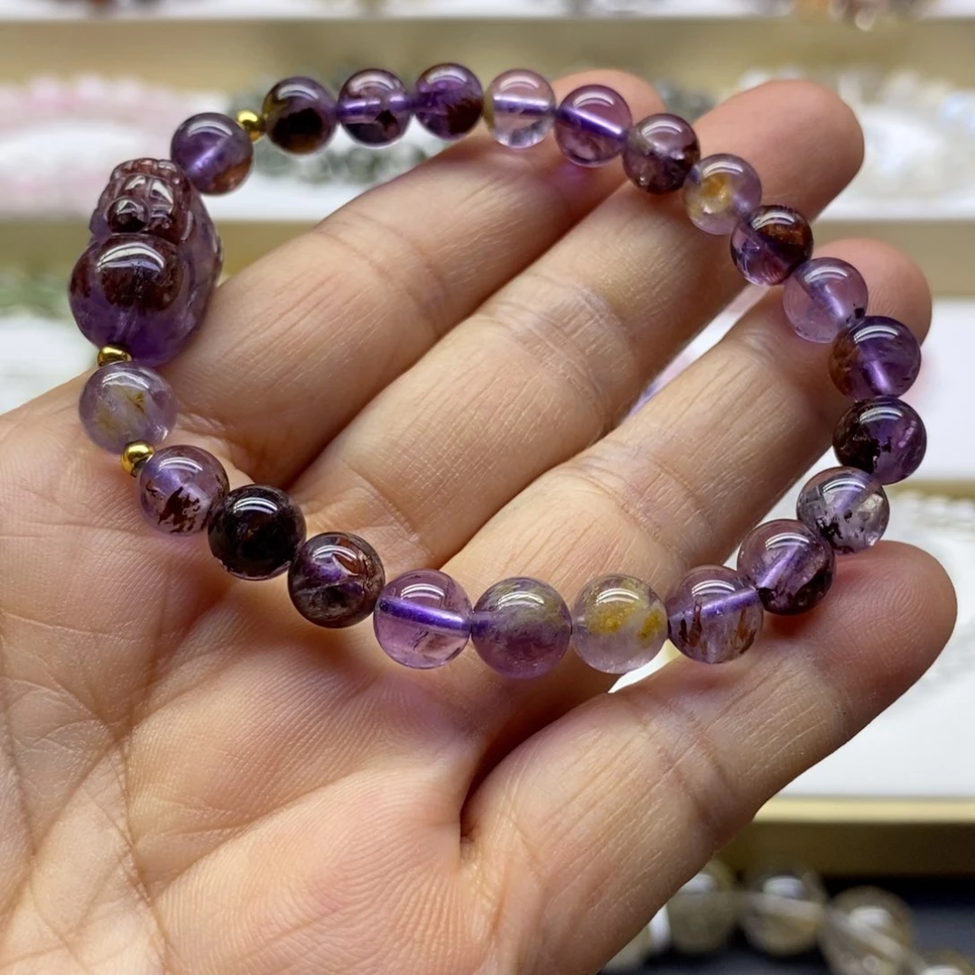 水晶手链未镶嵌紫幽灵7.5m