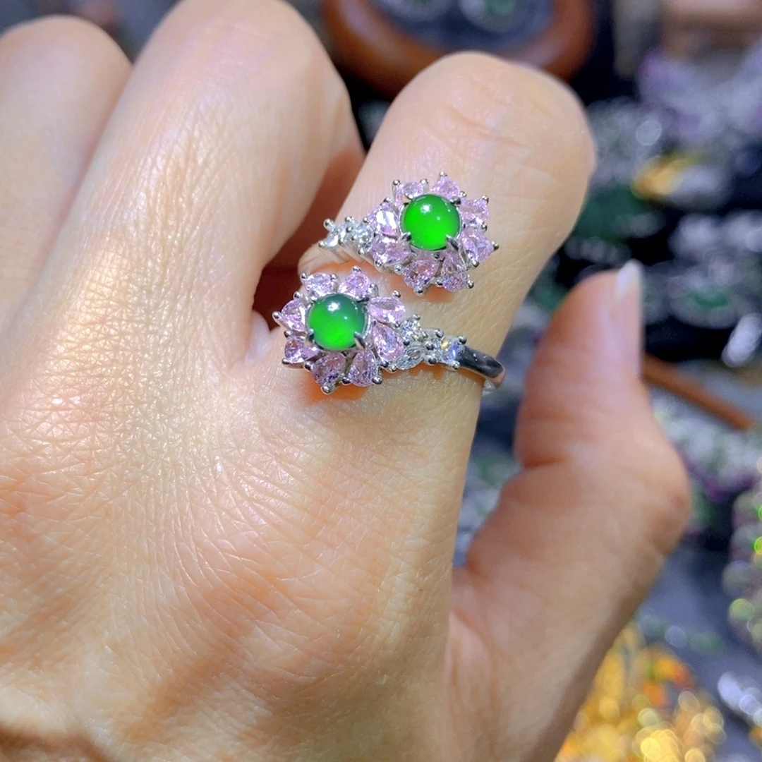 翡翠颈饰银S925镶嵌天然翡翠