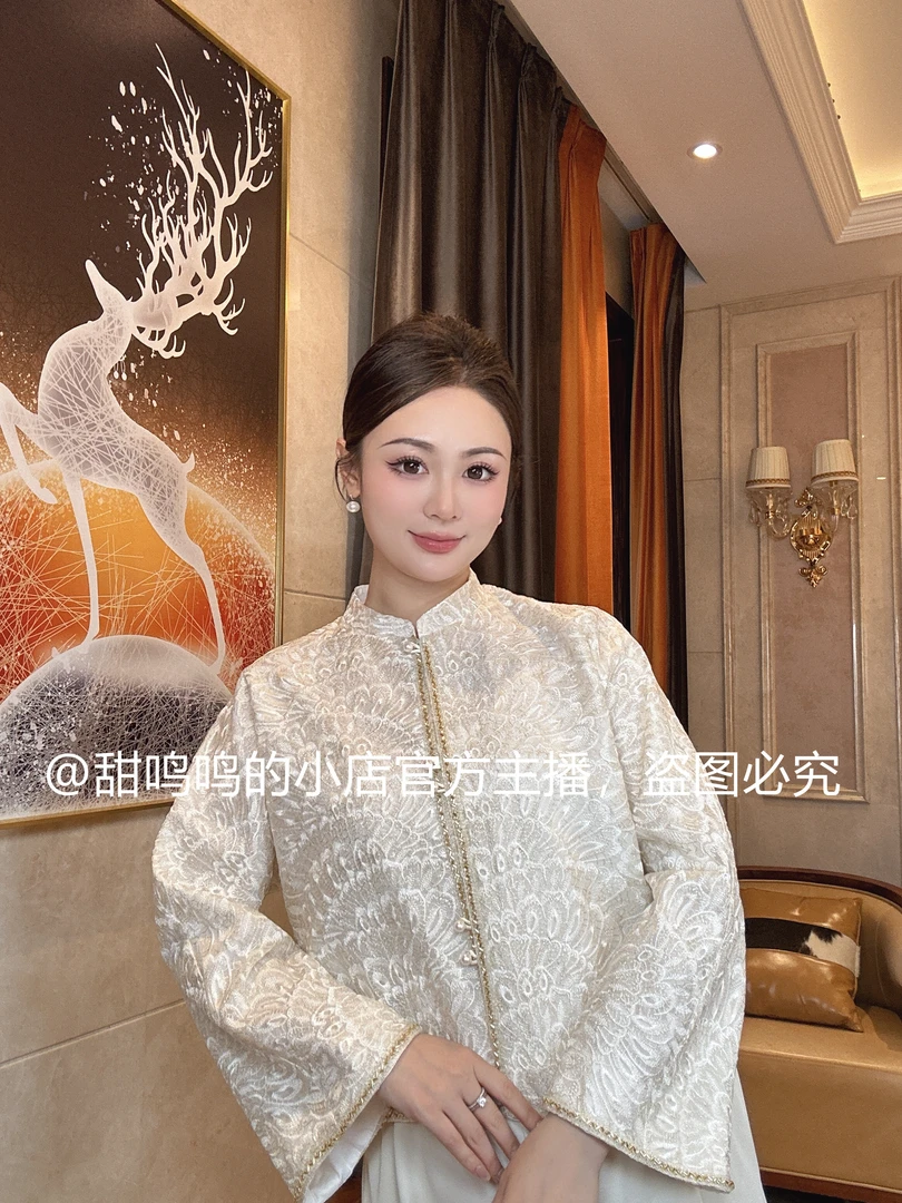 【南樱-依斐私服】新中式中国风-气质复古重工真丝欧根纱绣花女外套