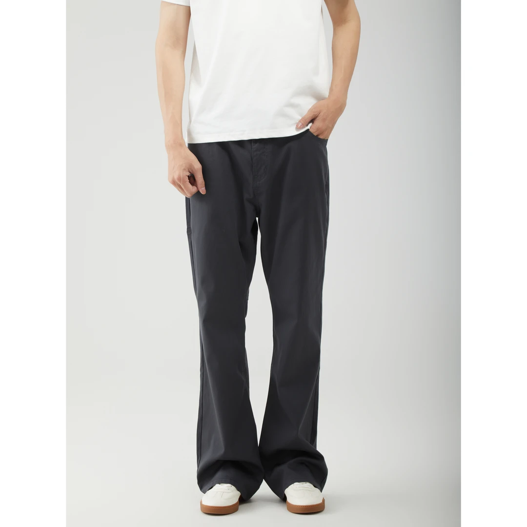 怪兽实验室128C夏季款美式纯色简约休闲裤水洗摩登灰通勤长裤