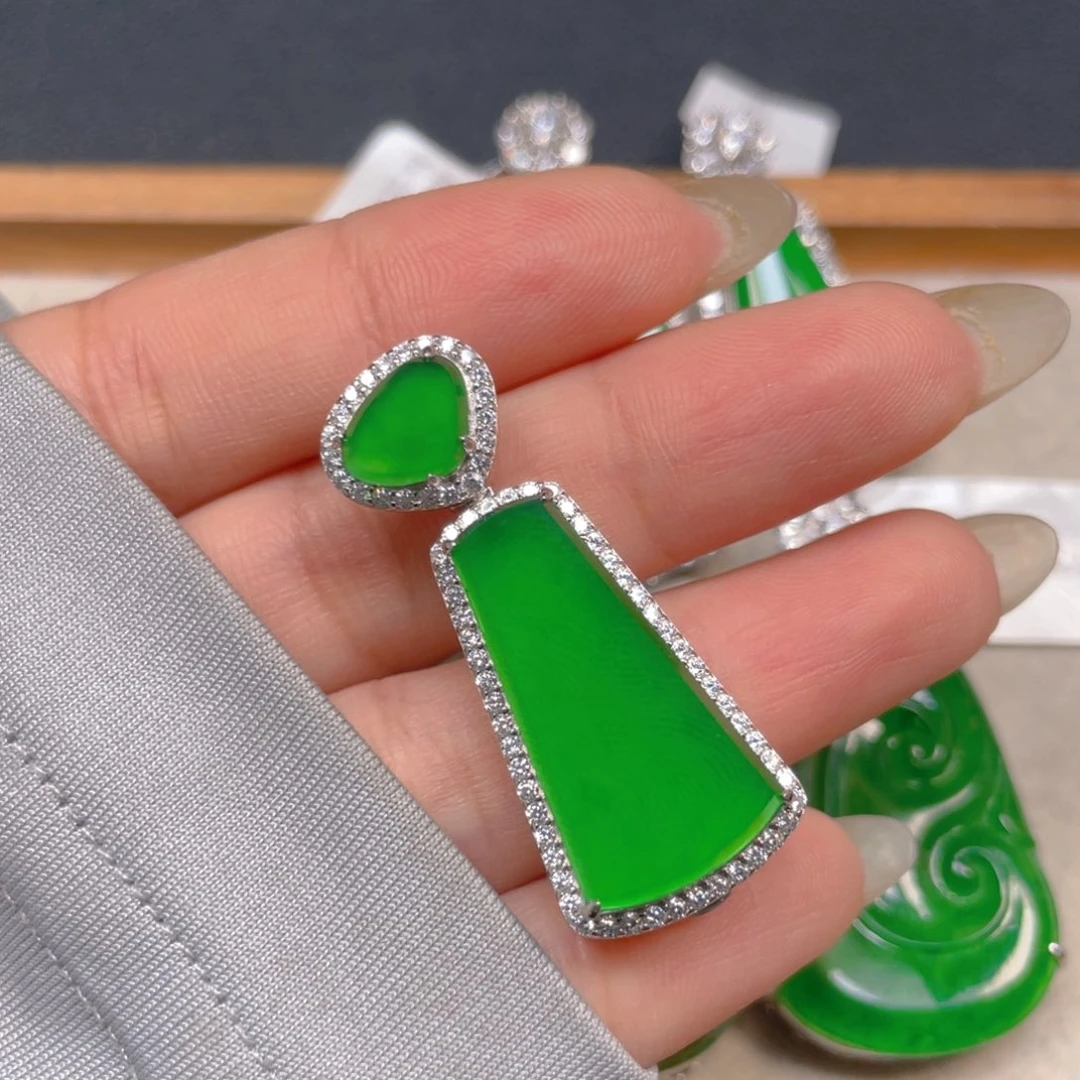 翡翠银S925镶嵌挂件