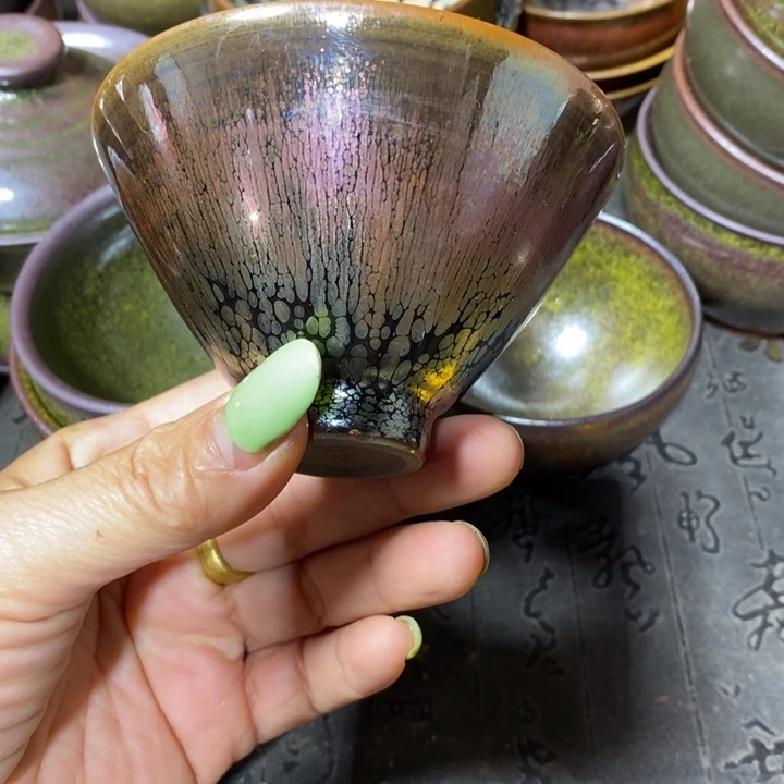 茶盏建阳建盏微瑕斗笠