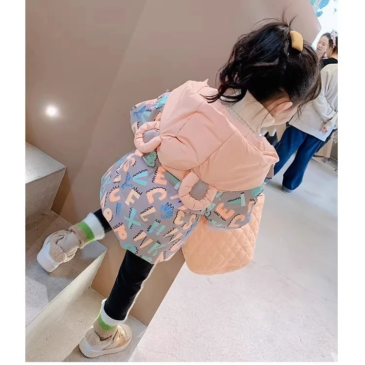 巴拉巴拉男孩女孩女宝宝秋冬季外套女童加绒加棉洋气派女童连帽棉
