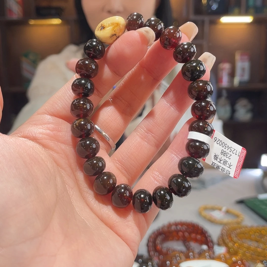 琥珀未镶嵌手链10m血翳