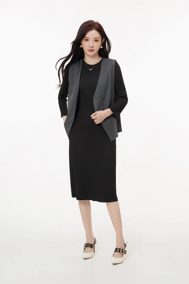 【YANGSHANG】通勤炸街气质修身马甲两件套  09A955