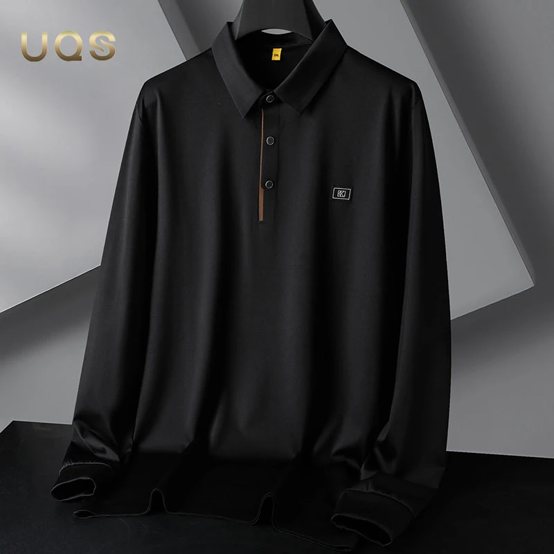 大码免烫男士春秋长袖POLO衫商务休闲宽松版型舒适高弹