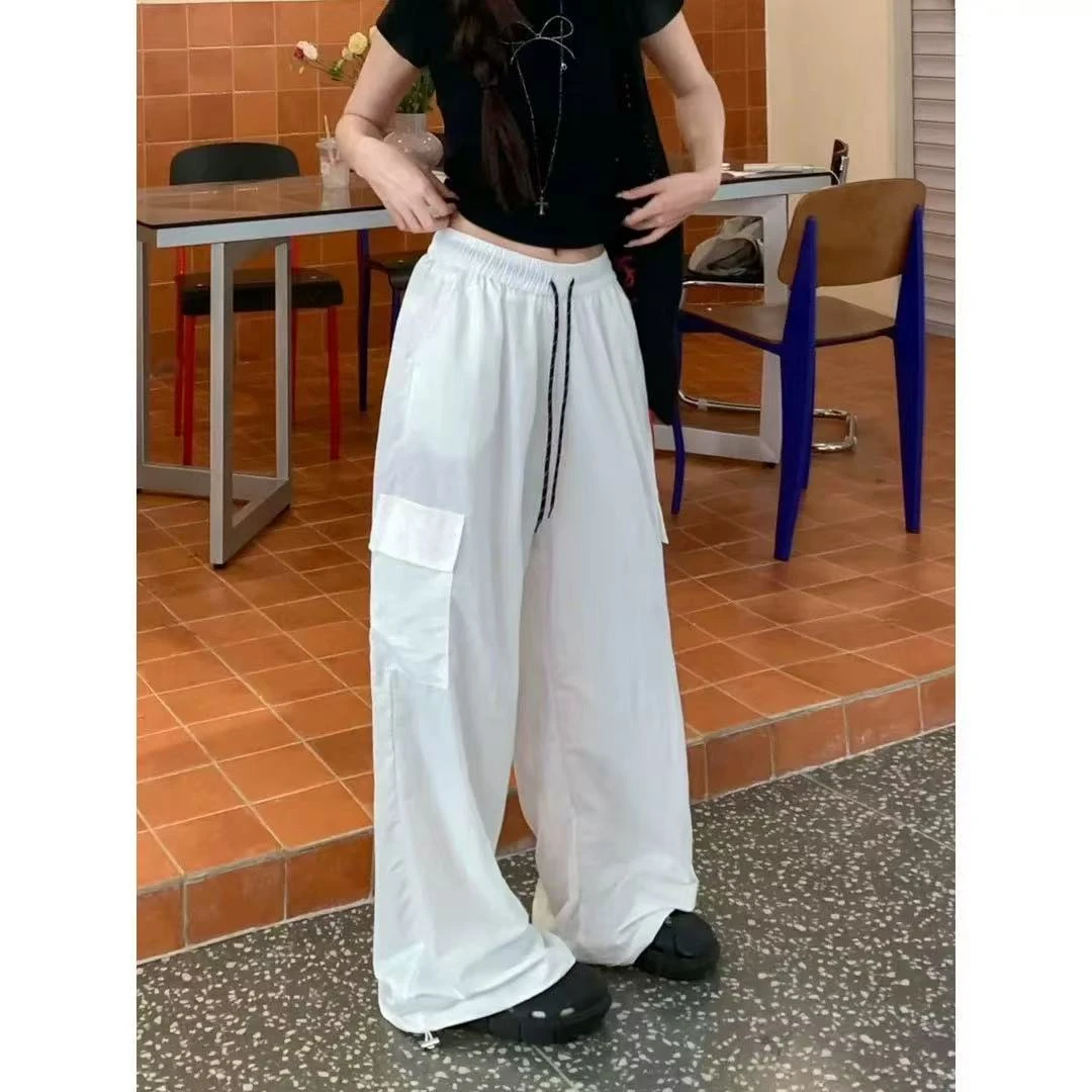 2511  夏季薄款休闲通勤工装裤高腰