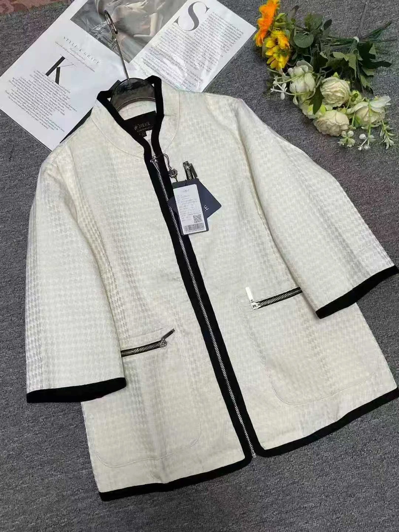 短外套轻熟风白色宽松型女薄女士春季格子气质207