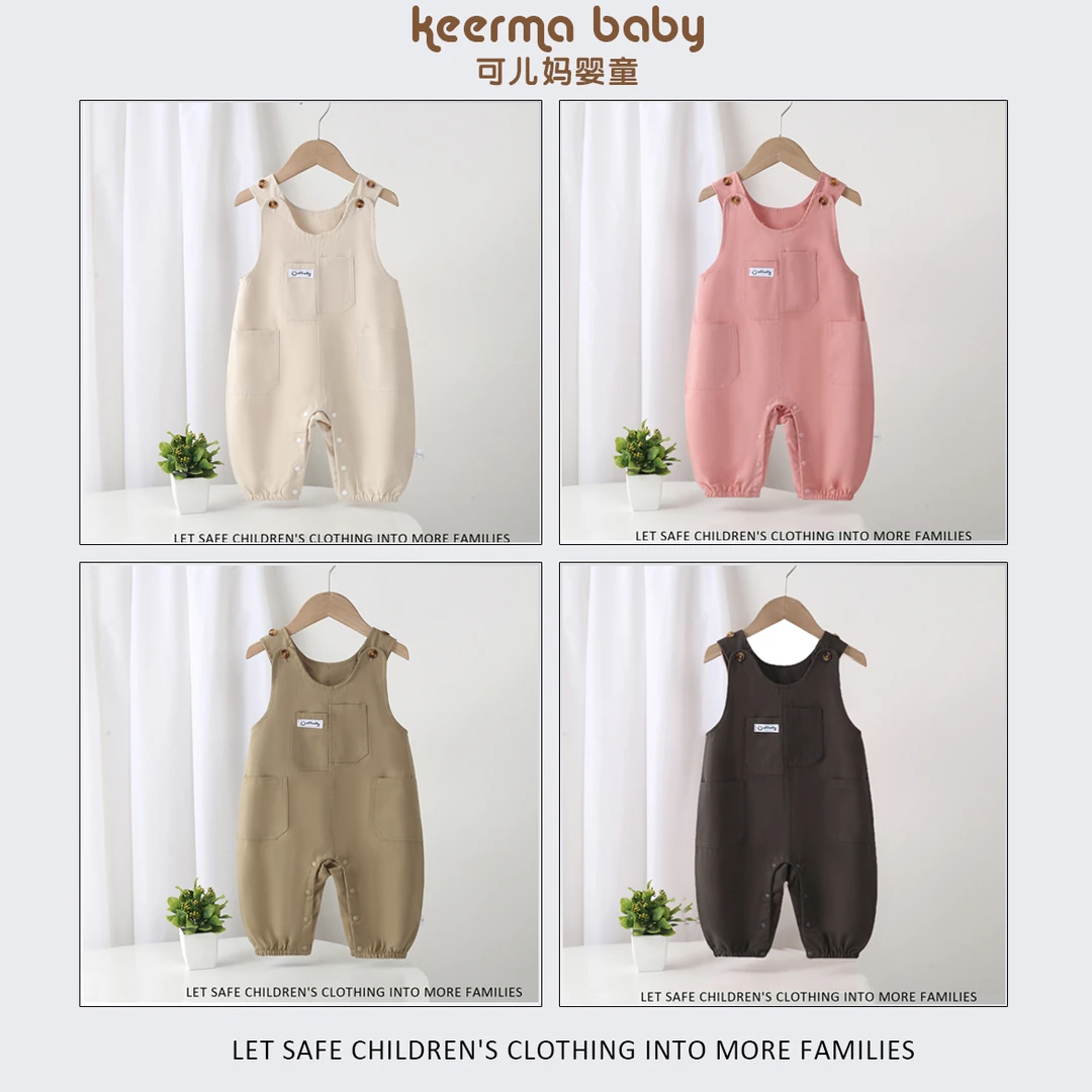 【可儿妈】韩版工装背带裤宝宝春款连体裤婴幼儿春秋款外出背带裤