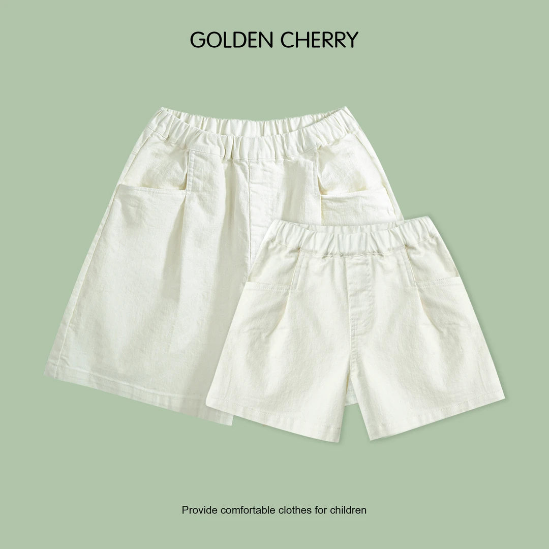 【金樱桃 Golden cherry】儿童纯色中竖线休闲短裤JYT2014