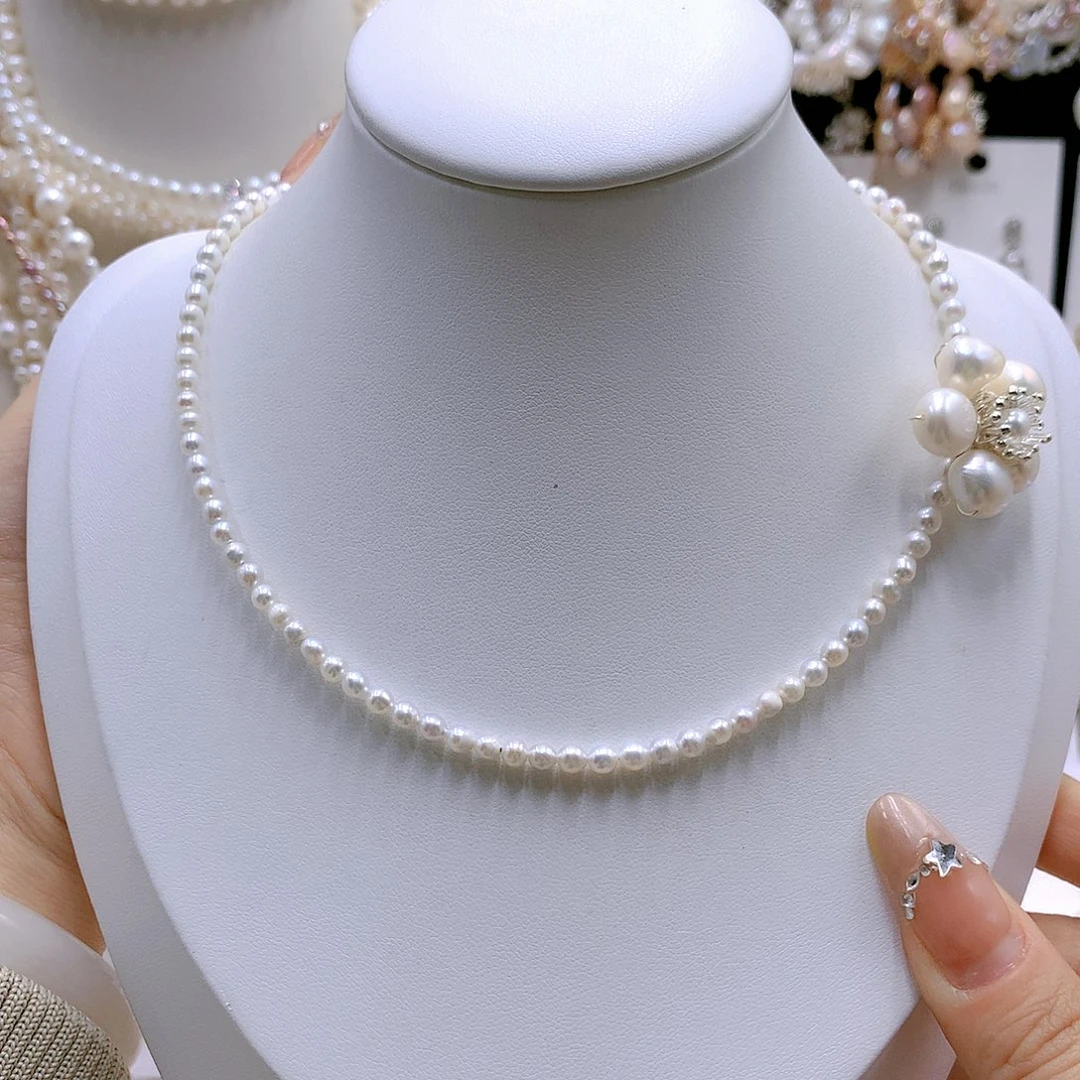 银S925镶嵌耳饰淡水珍珠