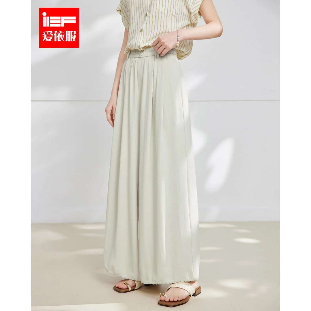 IEF/爱依服长裤2025夏季新款文艺知性通勤气质宽松百搭显瘦灯笼裤