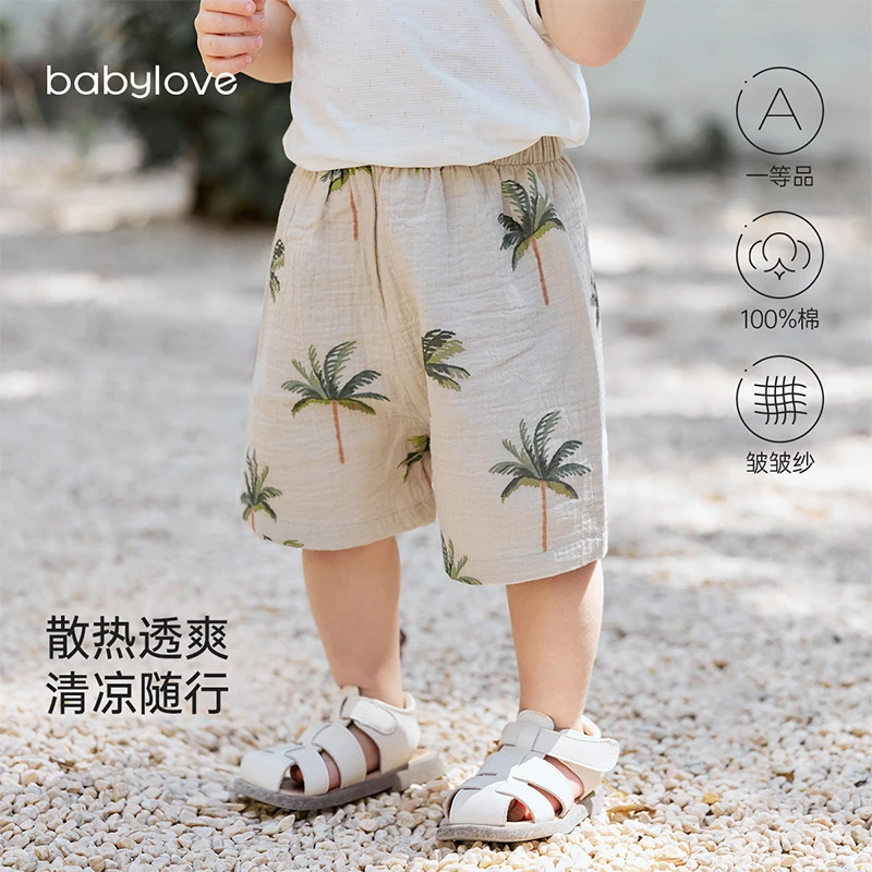 【618好物】junejunior&babylove宝宝短裤夏季沙滩裤薄款纱布休闲裤