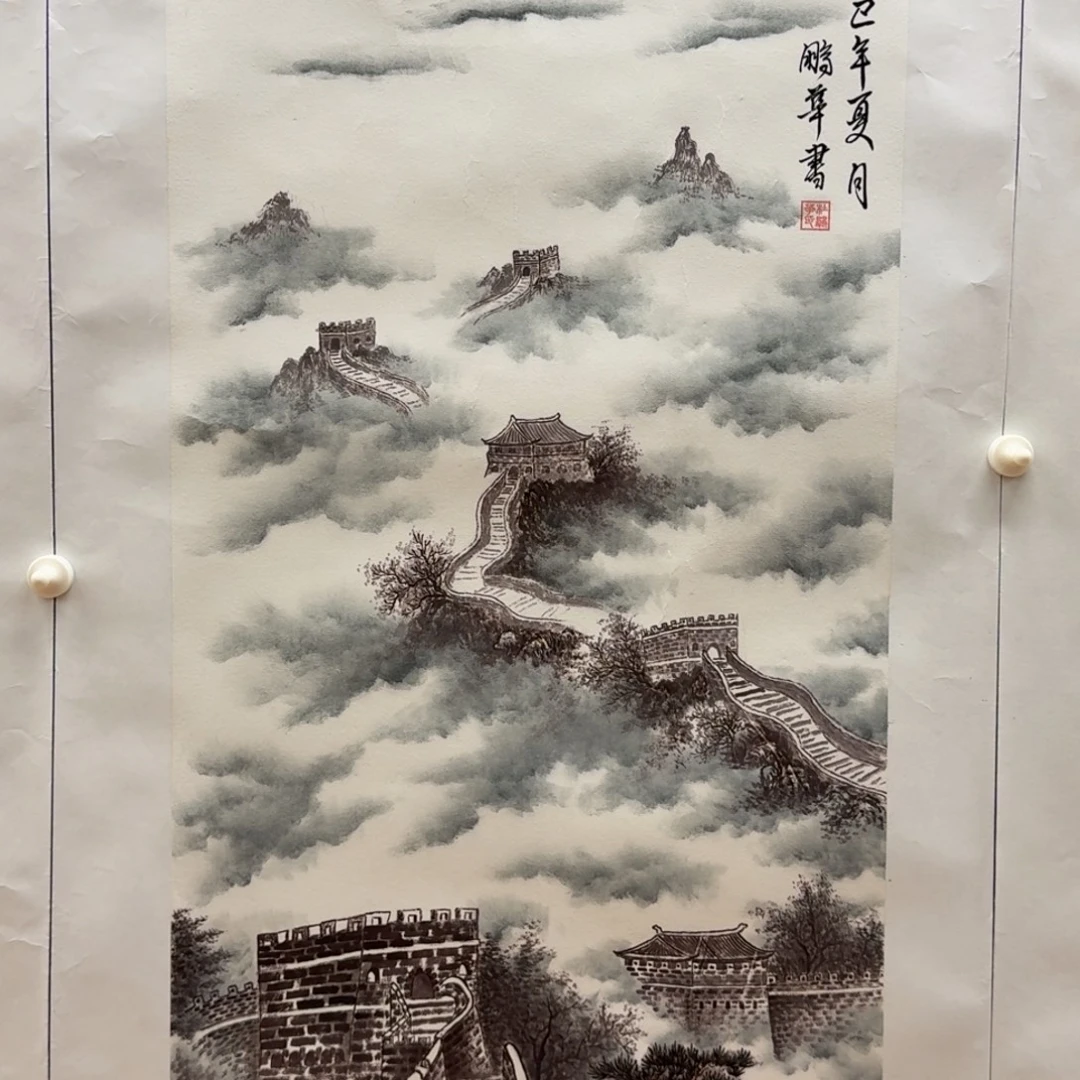 国画三尺作品山水杜老师