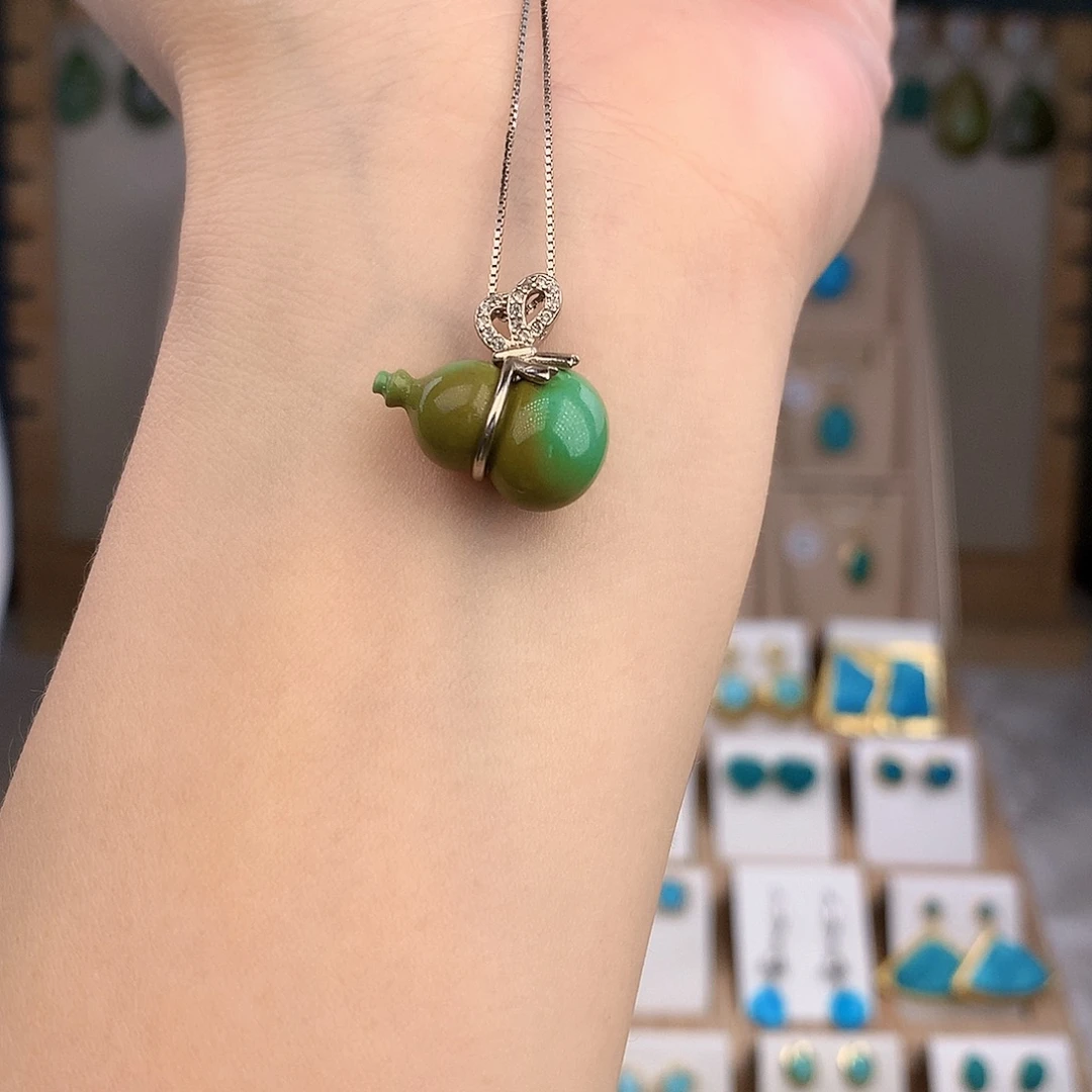 绿松石银S925镶嵌颈饰