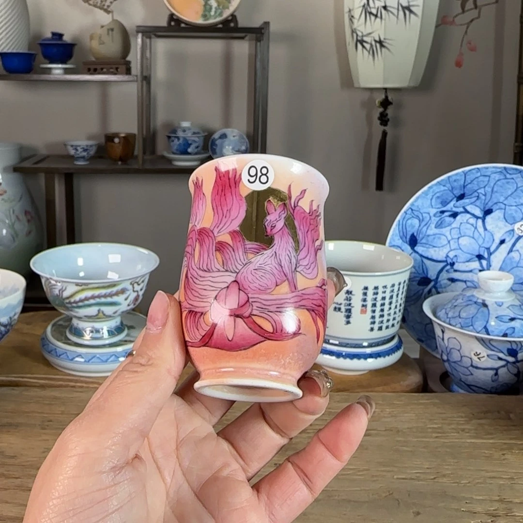 杯景德镇陶瓷柴烧多人