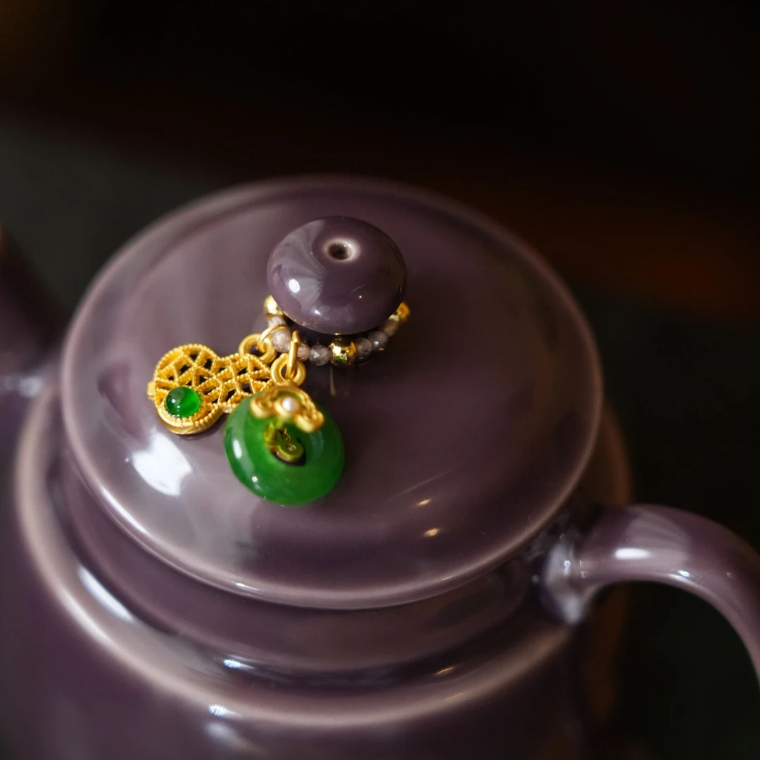 翠绿平安扣葫芦茶壶提溜