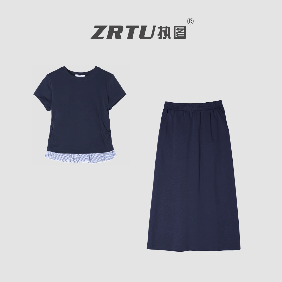 ZRTU执图休闲风百搭春夏时尚套装氛围感圆领甜酷风时尚夏季