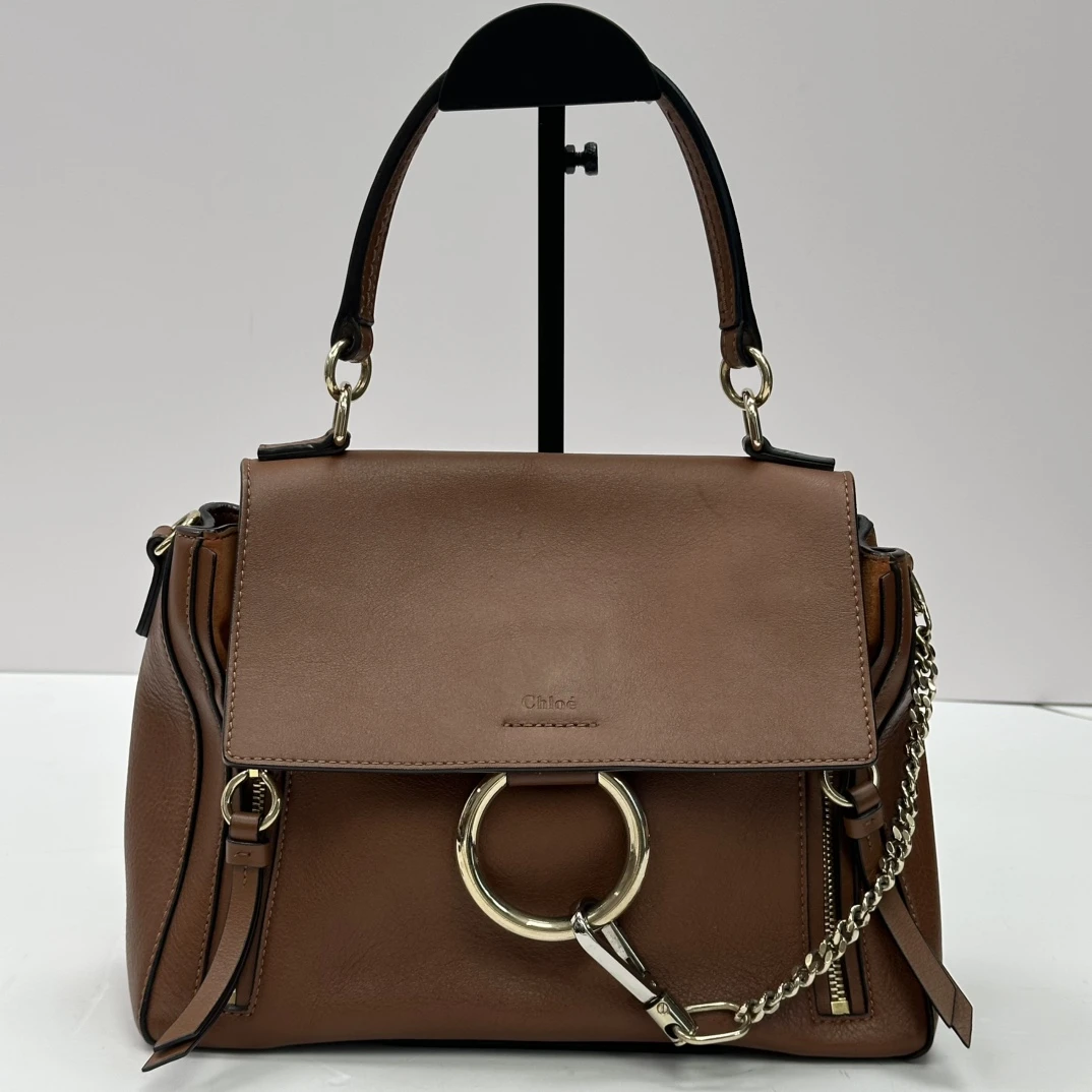 95新 Chloe/蔻依 faye day金棕金手提单肩斜挎包 07392