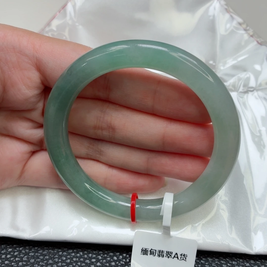 翡翠未镶嵌手镯55冰胶半山水028