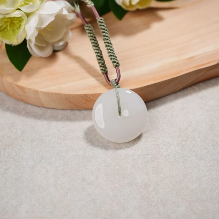 【睿泽赏宝】和田玉白玉平安扣吊坠 30*9 LSZ0368