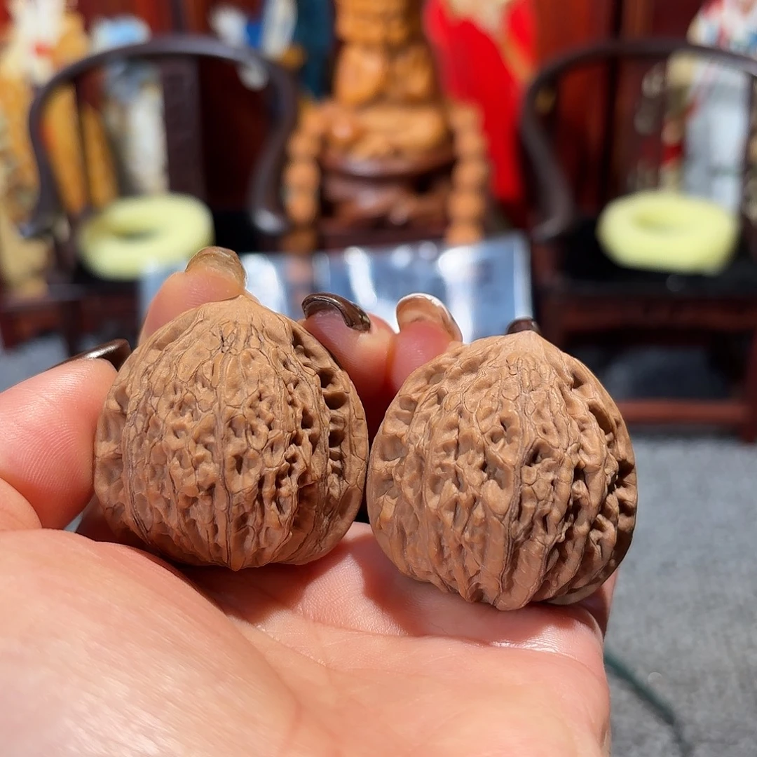 核桃文玩核桃37三角铁锤一对