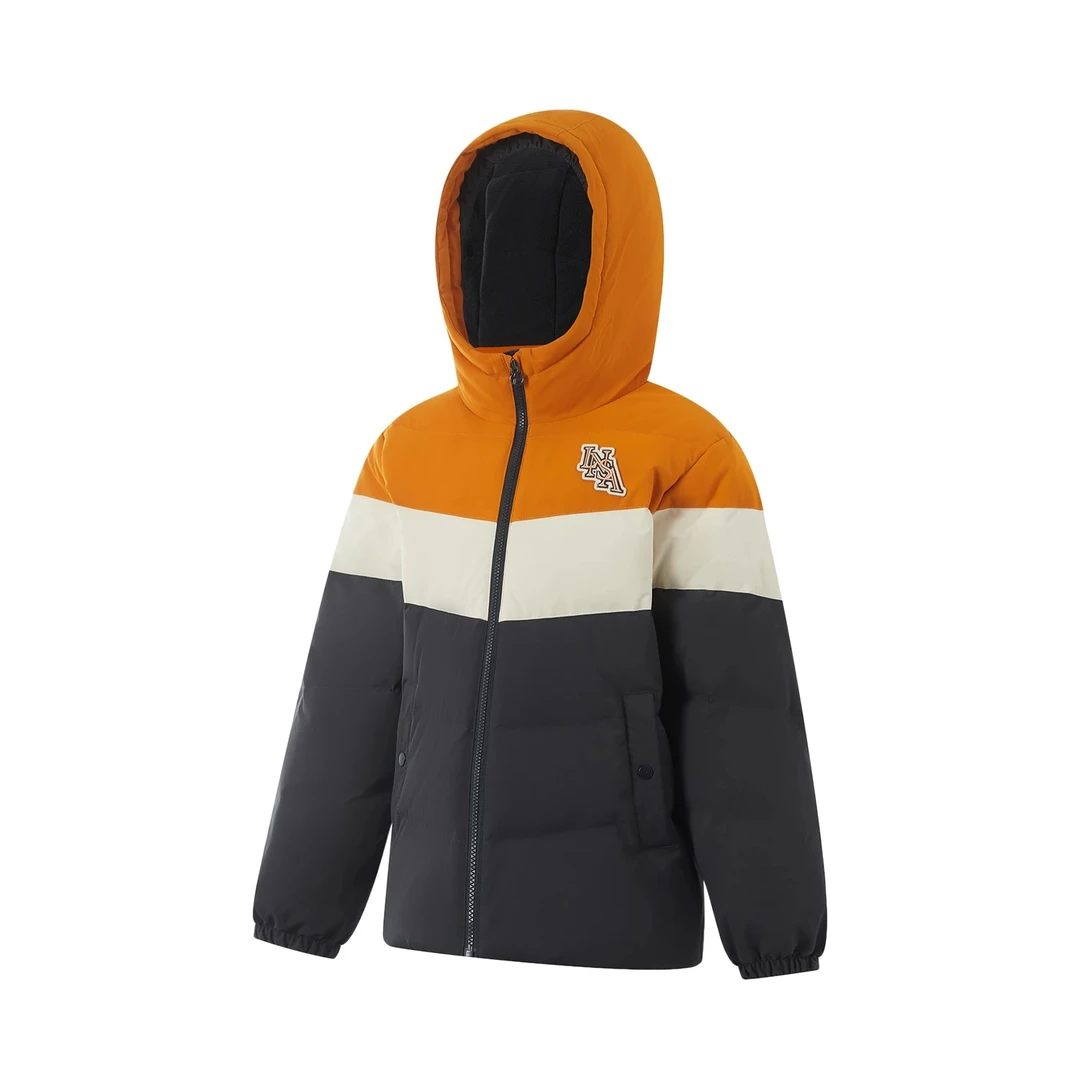 李宁运动生系列男大童防泼水保暖舒适连帽运动短羽绒服 YYMU051