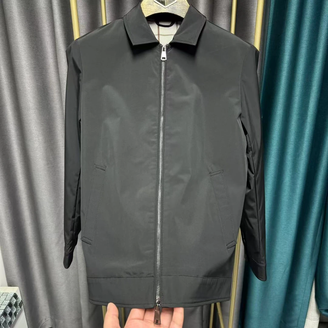 男士春秋夹克外套男款时尚休闲春款百搭简约经典翻领春季