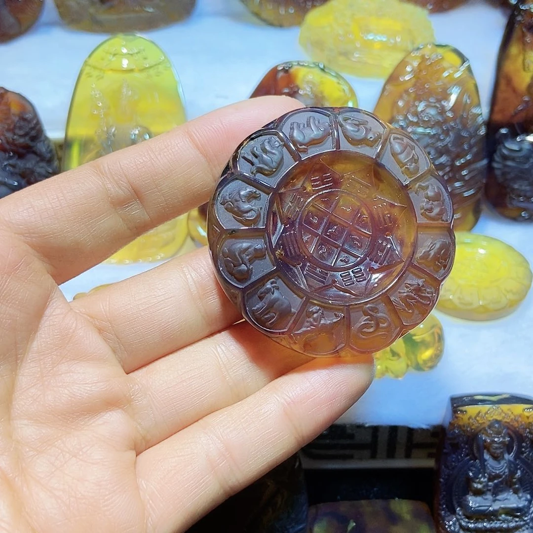 琥珀颈饰未镶嵌十二生肖