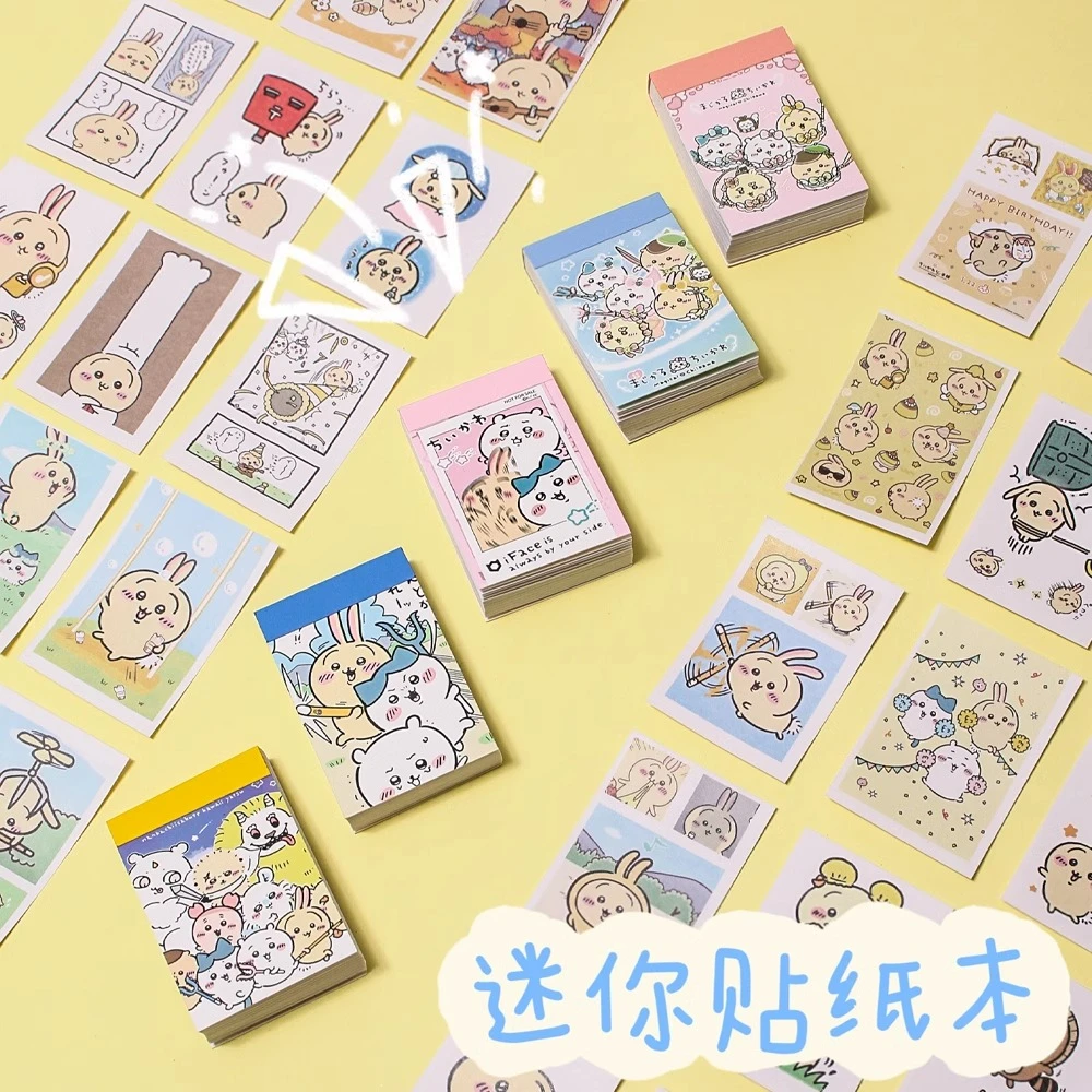 可爱贴纸本豆豆本mini小贴画本子吉伊小八乌沙奇50页日记diy手账