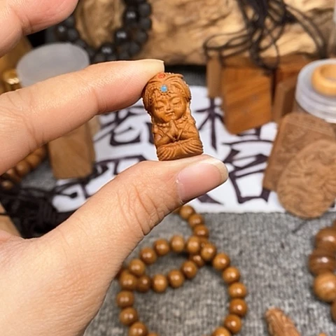 檀香木吊坠老山檀香雕刻扎基配饰