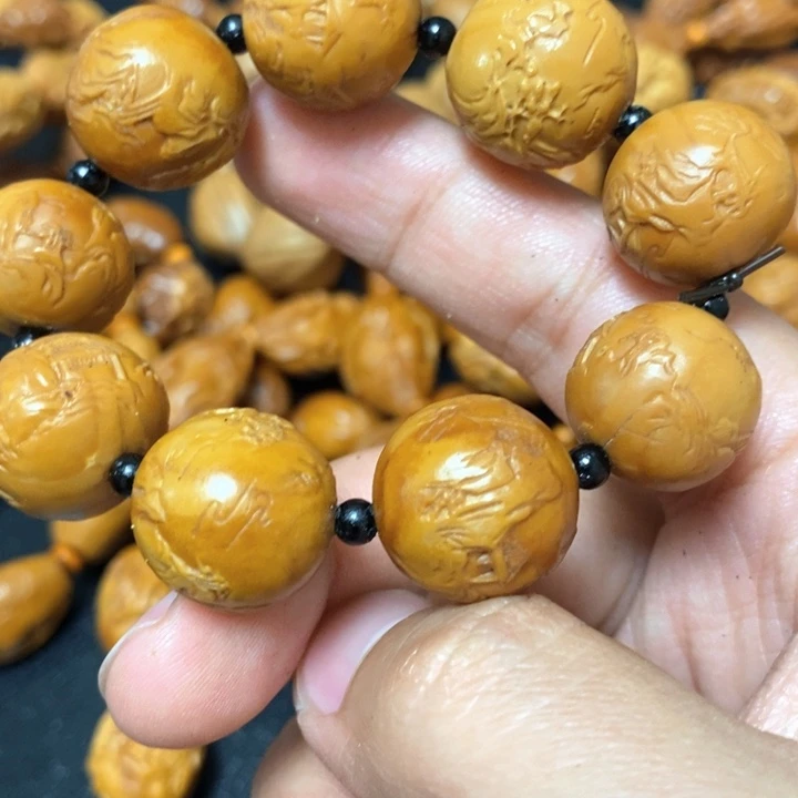 走***代橄榄核手串/手链橄榄微瑕正圆12颗