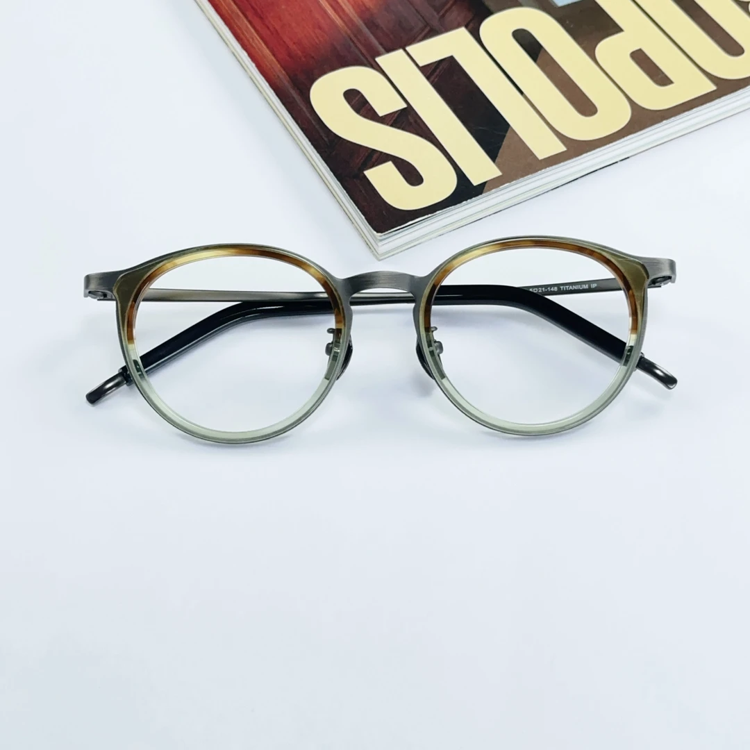 【一半烟火 一半清欢】细腻的拉丝纹理板材纯钛镜框