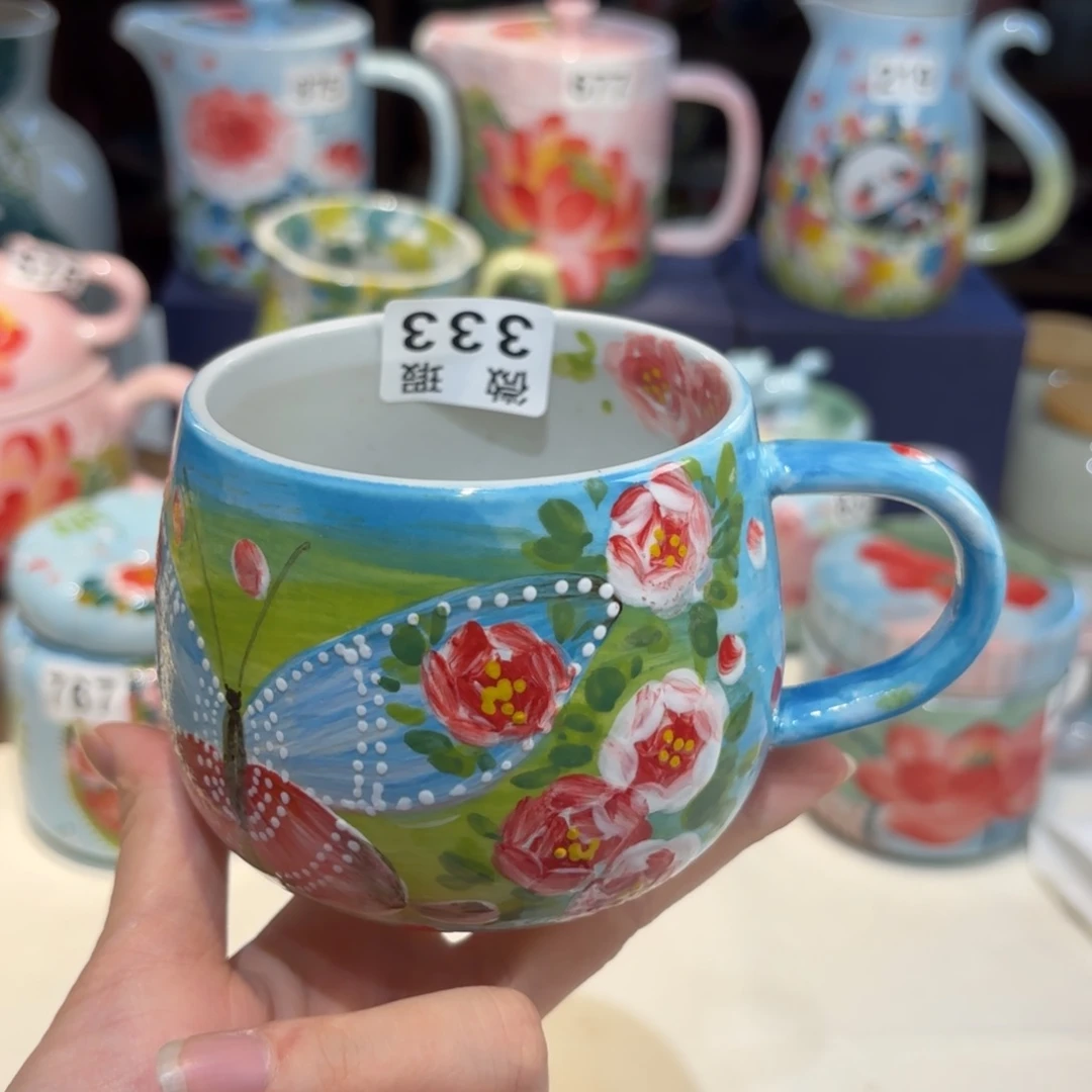 瓷片盛*景德镇手绘高温釉下彩陶瓷茶具