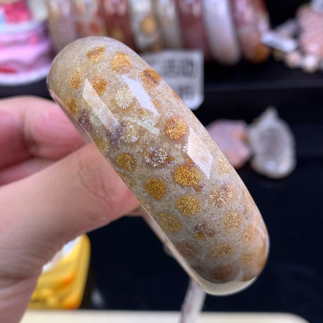 【闪购商品】未镶嵌手链硅化珊瑚（珊瑚玉）22号57.2圈沙沙皮花