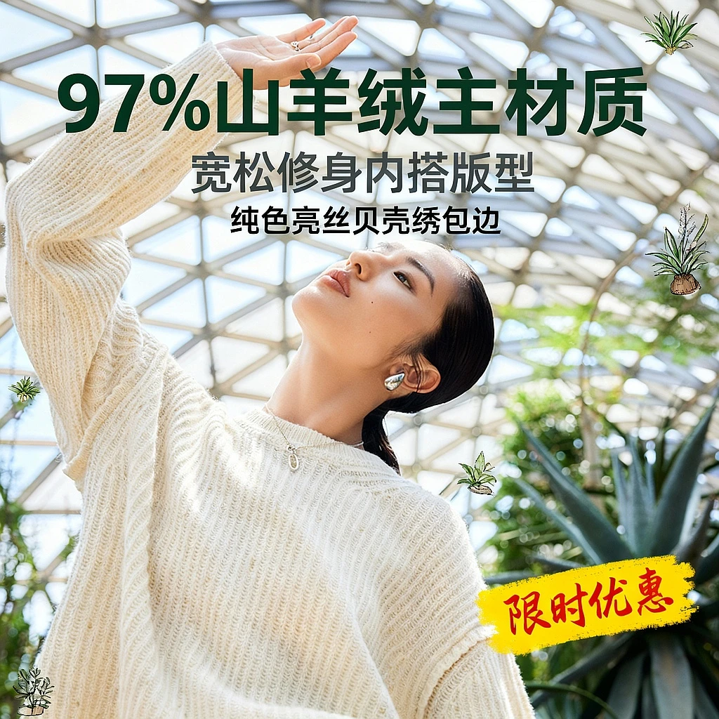 【商场同款】HPLY荷比俪冬季新款亮丝休闲针织衫上衣HMD42650370