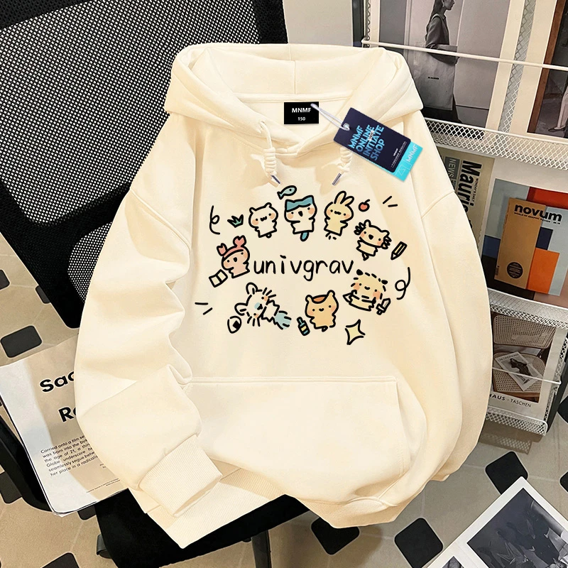 2025秋冬季男女童连帽卫衣新款Q版可爱吉伊卡哇宽松慵懒风上衣ins