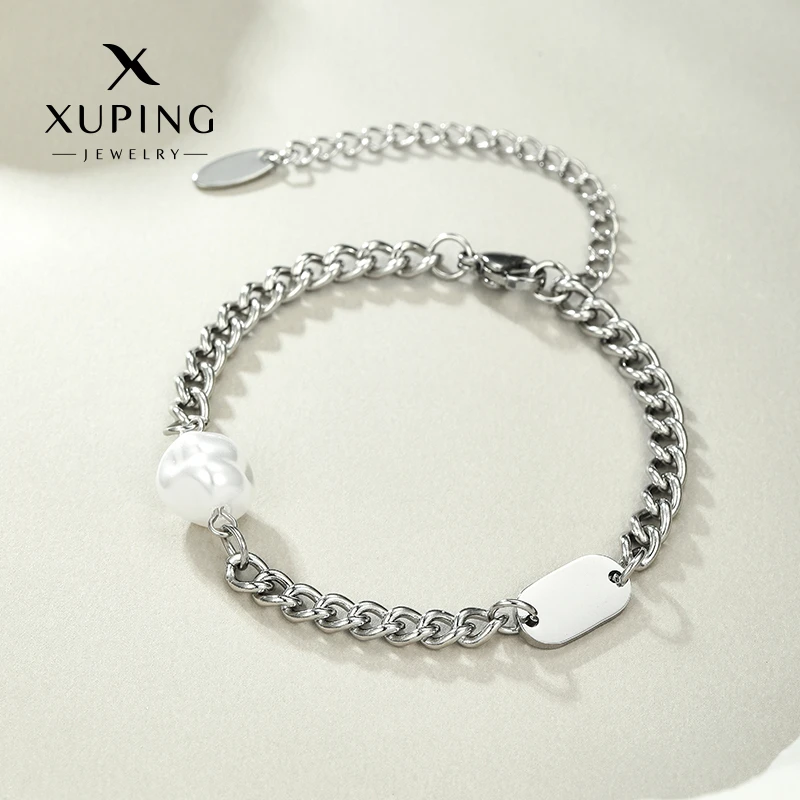 XUPING/旭平首饰 不锈钢仿珍珠手链   饰品小众设计高级感中性风
