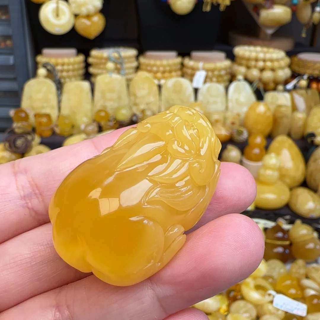 Y***L琥珀套链未镶嵌定制款蜜蜡貔貅手绳不退换