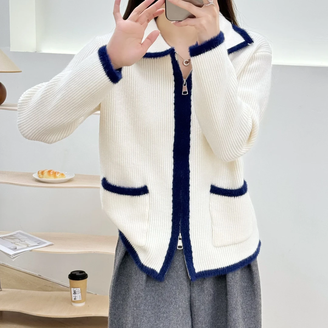 303#新款方领开衫休闲长袖针织衫85